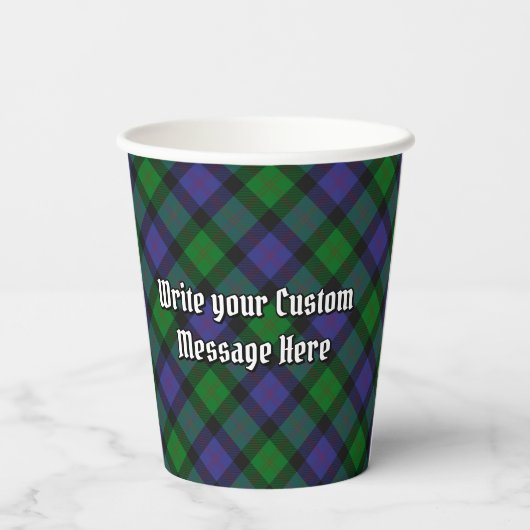 Gobelets En Papier Clan Blair Crest sur Tartan Paper Cups (Verso)