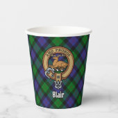 Gobelets En Papier Clan Blair Crest sur Tartan Paper Cups (Recto)