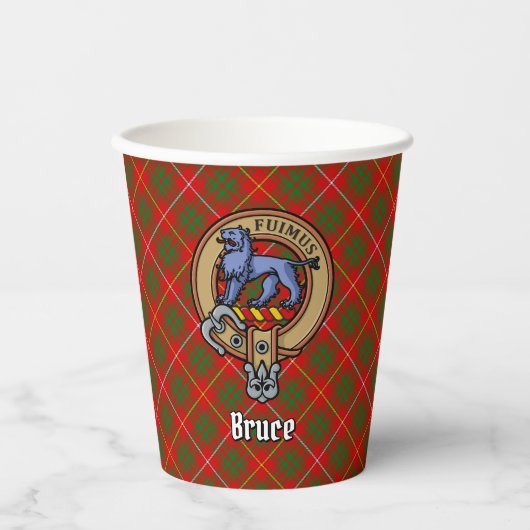 Gobelets En Papier Clan Bruce Crest sur Tartan (Recto)