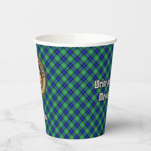 Gobelets En Papier Clan Douglas Crest sur Tartan (Gauche)