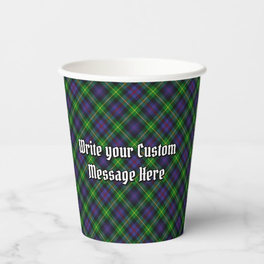Gobelets En Papier Clan Farquharson Crest sur Tartan Paper Cups (Verso)