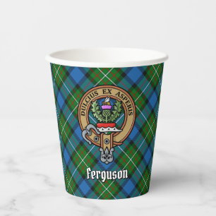 Gobelets En Papier Clan Ferguson Crest sur Tartan Paper Cups
