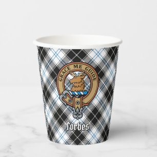 Gobelets En Papier Clan Forbes Crest sur la robe Tartan