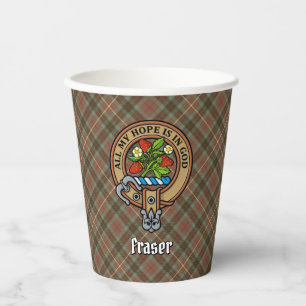 Gobelets En Papier Clan Fraser Crest sur le tartare de chasse Patinée