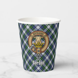 Gobelets En Papier Clan Gordon Crest sur la robe Tartan tasses de pap