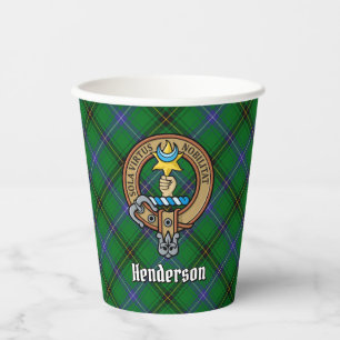 Gobelets En Papier Clan Henderson Crest sur Tartan