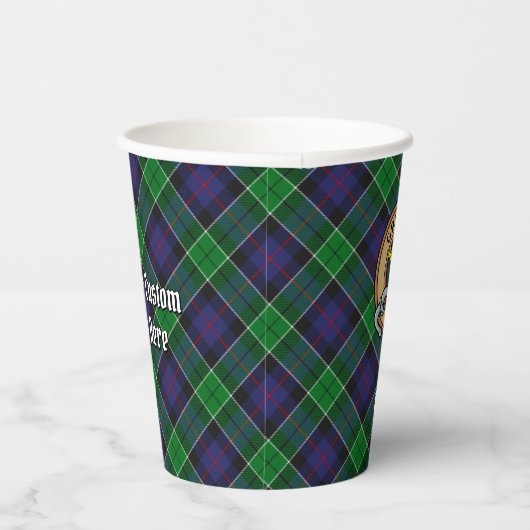 Gobelets En Papier Clan Leslie Crest sur la chasse Tartan (Droite)