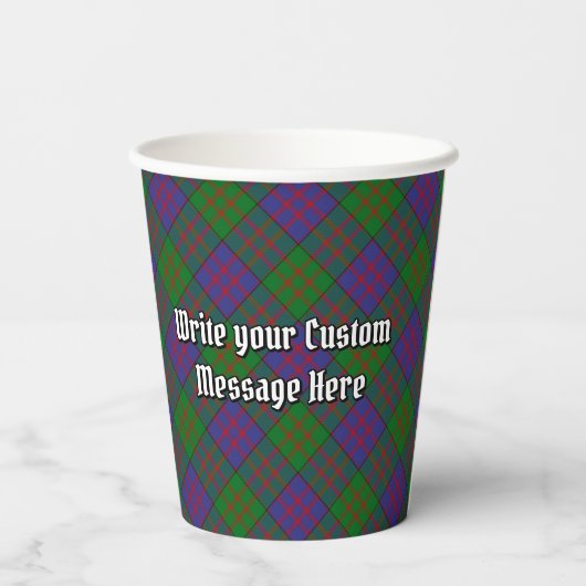 Gobelets En Papier Clan MacDonald Crest sur Tartan Paper Cups (Verso)