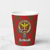Gobelets En Papier Clan MacDonald de Keppoch Crest sur Tartan (Recto)