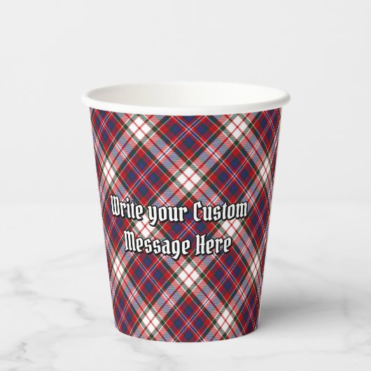 Gobelets En Papier Clan MacFarlane Crest sur le tatan de robe (Verso)