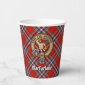 Gobelets En Papier Clan MacFarlane Crest sur Red Tartan (Recto)