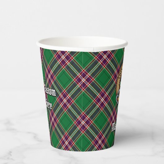 Gobelets En Papier Clan MacFarlane Crest sur Tartan de chasse moderne (Droite)