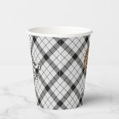 Gobelets En Papier Clan MacFarlane Crest sur tarte noir et blanc (Droite)