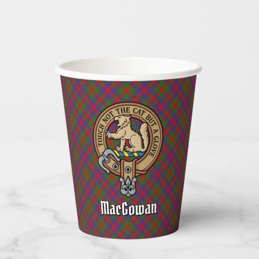 Gobelets En Papier Clan MacGowan Crest sur Tartan (Recto)