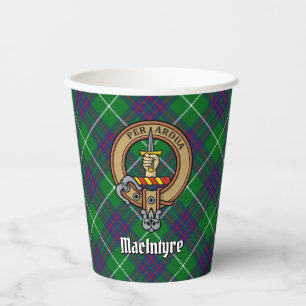 Gobelets En Papier Clan MacIntyre Crest sur la chasse Tartan