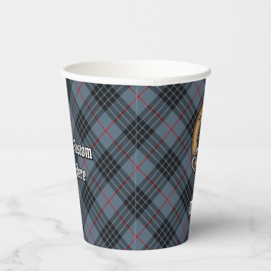 Gobelets En Papier Clan MacKay Crest sur Blue Tartan (Droite)