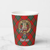 Gobelets En Papier Clan MacLean Crest sur Tartan (Recto)