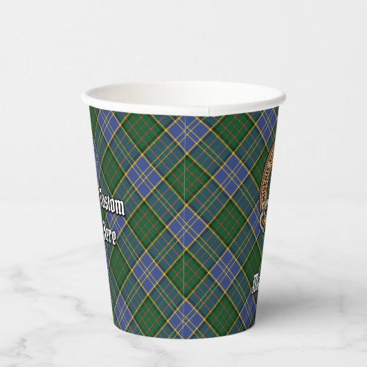 Gobelets En Papier Clan MacMillan Crest sur la chasse Tartan (Droite)