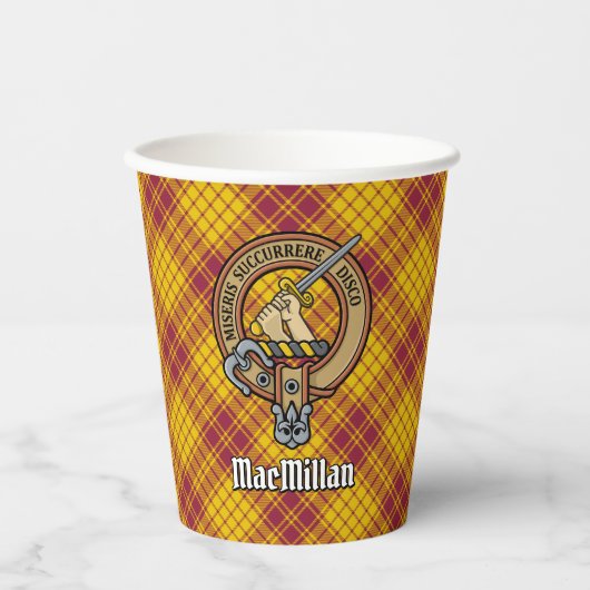 Gobelets En Papier Clan MacMillan Crest sur le tatan de robe (Recto)