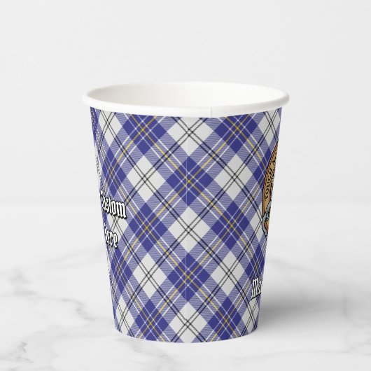 Gobelets En Papier Clan MacPherson Crest sur la robe bleue Tartan (Droite)