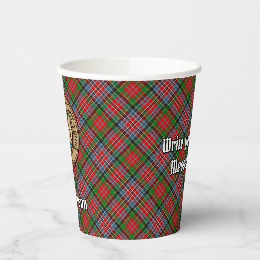 Gobelets En Papier Clan MacPherson Crest sur Tartan Paper Cups (Gauche)