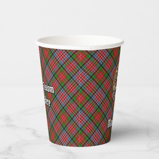 Gobelets En Papier Clan MacPherson Crest sur Tartan Paper Cups (Droite)