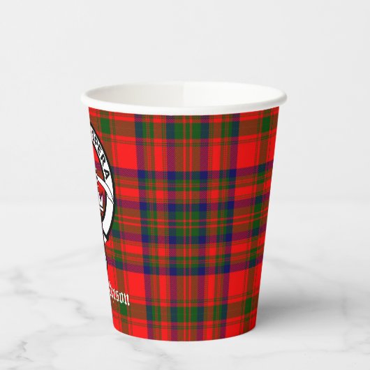 Gobelets En Papier Clan Matheson Crest Badge et Tartan (Gauche)