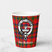 Gobelets En Papier Clan Matheson Crest Badge et Tartan (Recto)