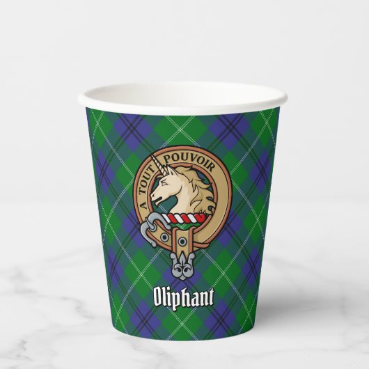 Gobelets En Papier Clan Oliphant Crest sur Tartan Paper Cups (Recto)