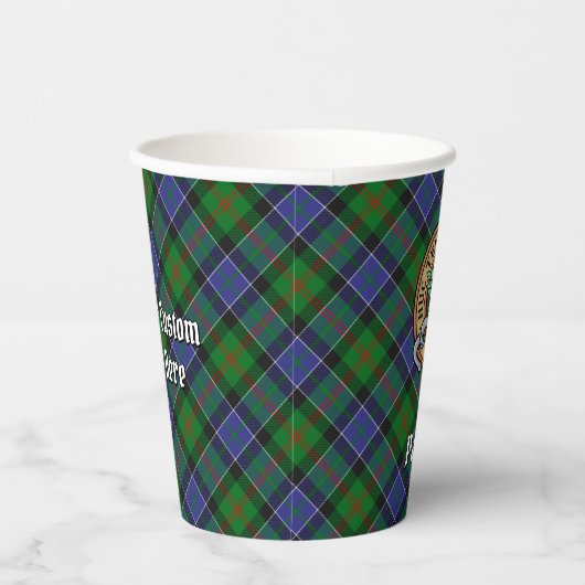 Gobelets En Papier Clan Paterson Crest sur Tartan (Droite)