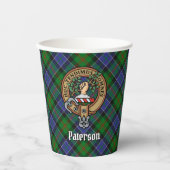 Gobelets En Papier Clan Paterson Crest sur Tartan (Recto)