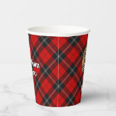 Gobelets En Papier Clan Ramsay Crest sur Red Tartan (Droite)