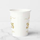Gobelets En Papier Class of 2026 Modern Gold Script Graduation  (Droite)