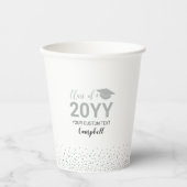 Gobelets En Papier Classe Argent Confetti de 2022 Graduation Party (Recto)