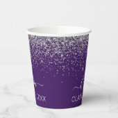 Gobelets En Papier Classe de 2022 Silver Purple Parties scintillant G (Gauche)