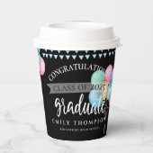 Gobelets En Papier Classe de 2023 Black Félicitations Graduation (Verso)