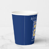 Gobelets En Papier Classe de 2023 Elégant Royal Blue & Gold Graduatio (Droite)