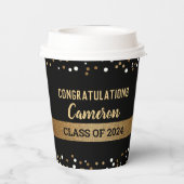Gobelets En Papier Classe de 2024 Confetti Graduation Personnalisable (Verso)