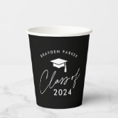 Gobelets En Papier Classe de 2024 Graduation simple (Verso)