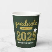 Gobelets En Papier Classe De 2025 Chalkboard Sketch Graduation Party (Verso)