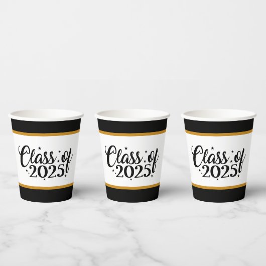 Gobelets En Papier Classe De Diplôme De 2025 (Multi)
