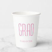Gobelets En Papier Classe de graduation de 2025 Typographie rose simp (Verso)