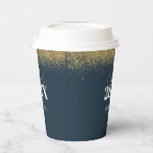 Gobelets En Papier classe de graduation de parties scintillant bleue  (Gauche)