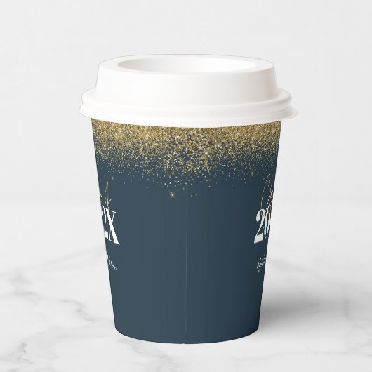 Gobelets En Papier classe de graduation de parties scintillant bleue (Droite)