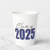 Gobelets En Papier Classe de Parties scintillant bleu marine de 2025 (Verso)