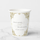 Gobelets En Papier Classé Elegant Gold Art Déco Mariage (Recto)