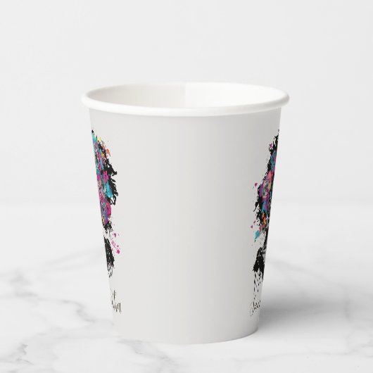 Gobelets En Papier Classe Florale Afro Femme (Gauche)