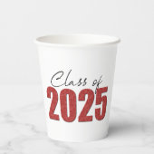 Gobelets En Papier Classe Parties scintillant rouge de 2025 (Verso)