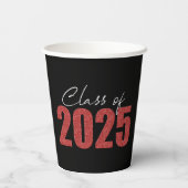 Gobelets En Papier Classe Parties scintillant rouge de 2025 (Verso)