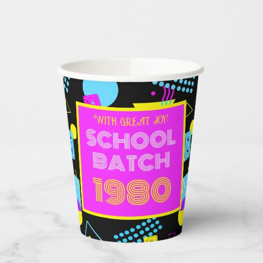 Gobelets En Papier Classe Reunion Retro School 80's Style (Gauche)